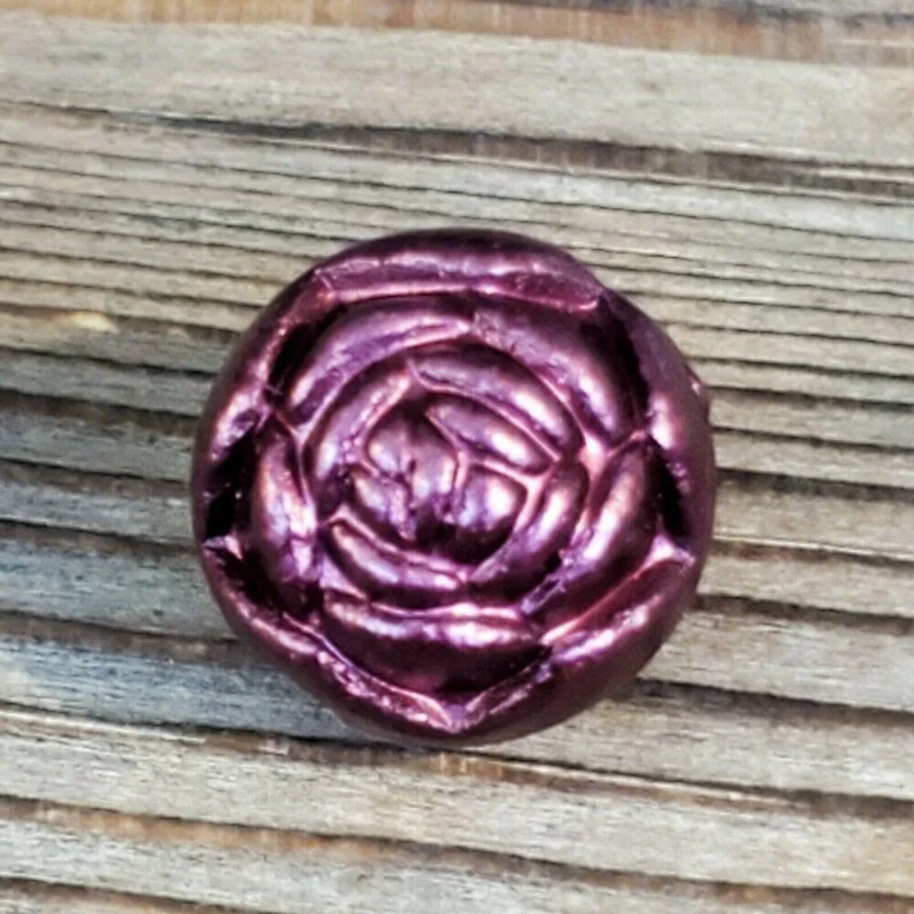 Vintage Retro Purple Satin Rosebud Flower